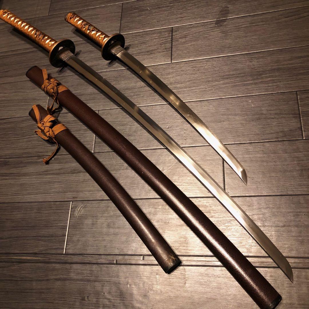 高級模造刀　茶拵え　脇差　大小2本セット 太刀　居合刀