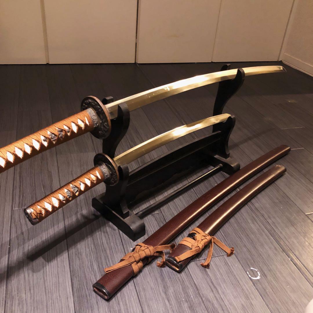 高級模造刀　茶拵え　脇差　大小2本セット 太刀　居合刀