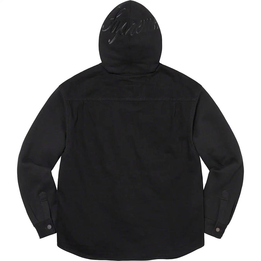 Supreme Fleece Hooded Denim Shirt ブラック