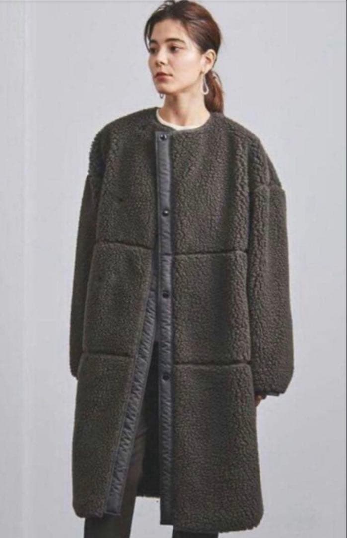 HYKE ハイク ボアコート カーキ サイズ2