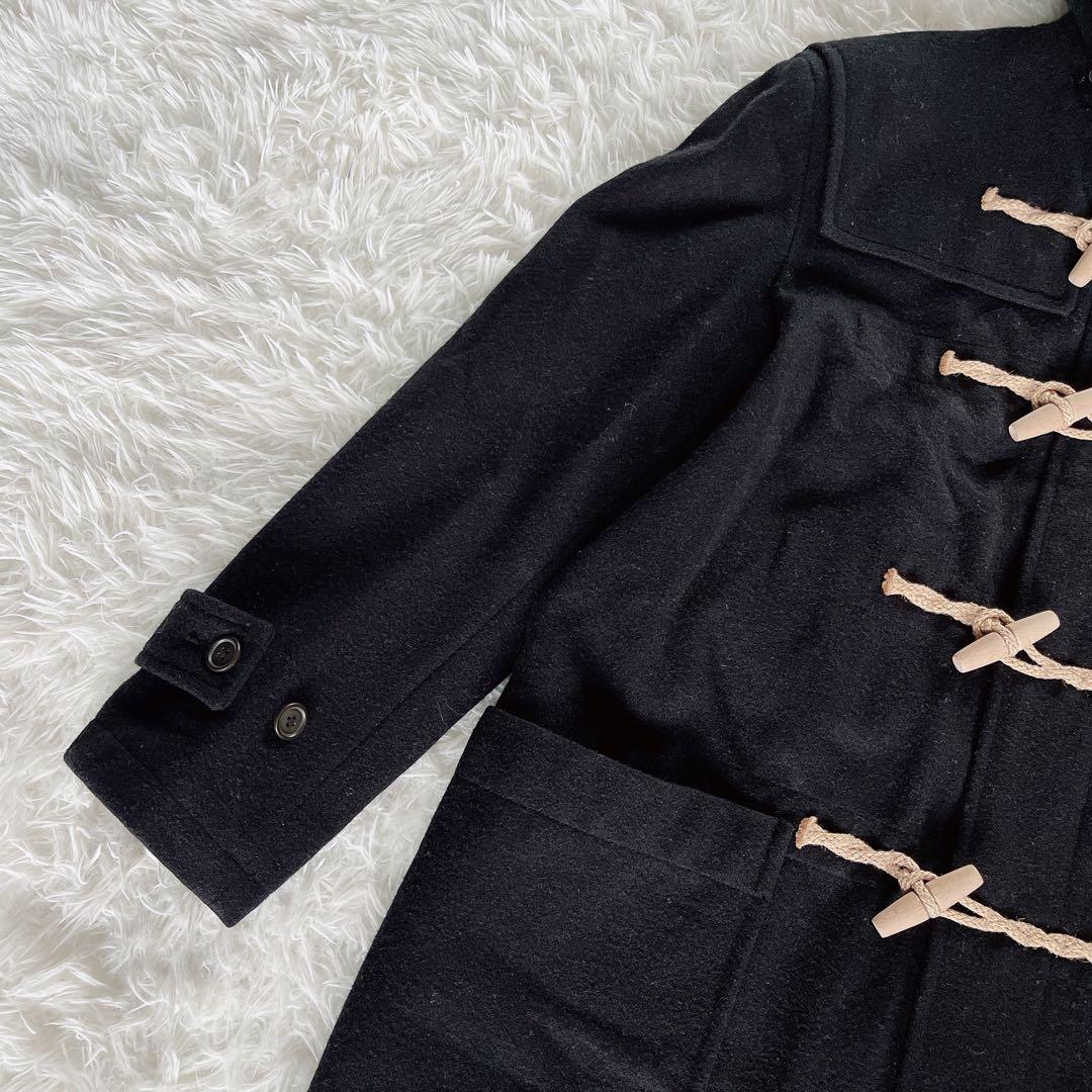 【MHL. 】ダッフルコート ウール メルトン生地 ブラック L サイズ