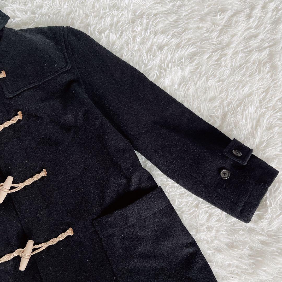 【MHL. 】ダッフルコート ウール メルトン生地 ブラック L サイズ