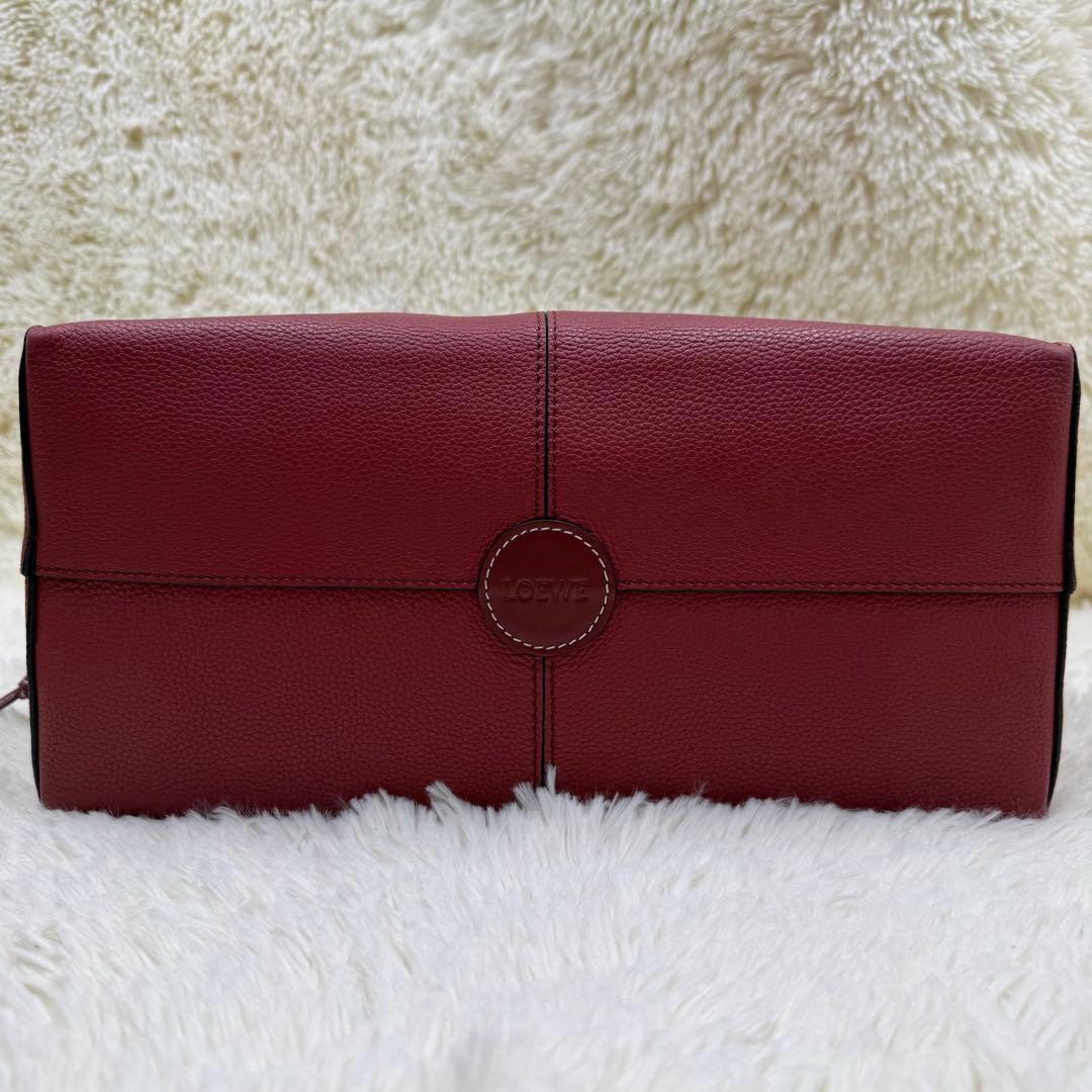 ✨美品✨ロエベ クッショントート レザー アナグラム ワインレッド