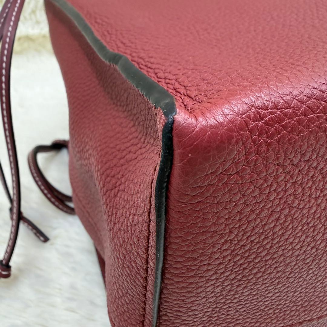 ✨美品✨ロエベ クッショントート レザー アナグラム ワインレッド