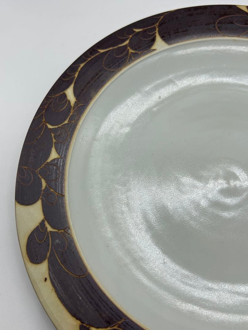 希少　伊藤剛俊　掻き落とし柄　ディナープレート