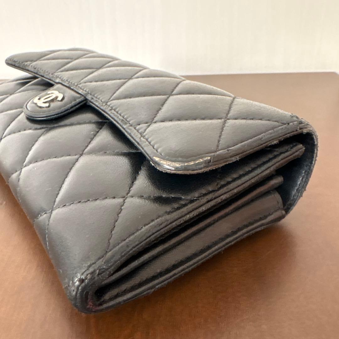 CHANEL マトラッセ ロングウォレット ラムスキン ゴールド 長財布