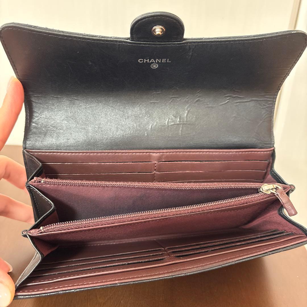 CHANEL マトラッセ ロングウォレット ラムスキン ゴールド 長財布