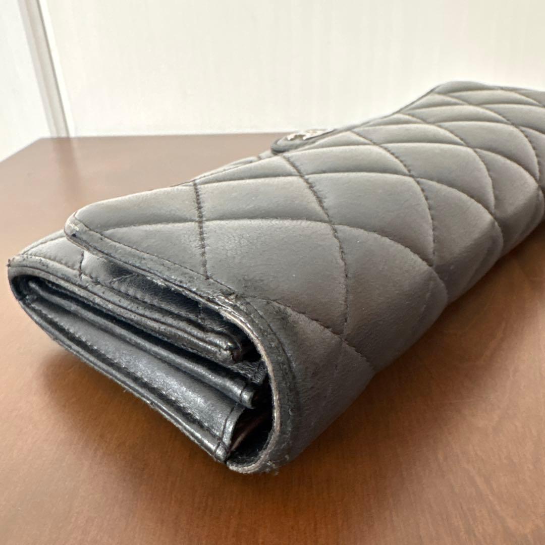 CHANEL マトラッセ ロングウォレット ラムスキン ゴールド 長財布