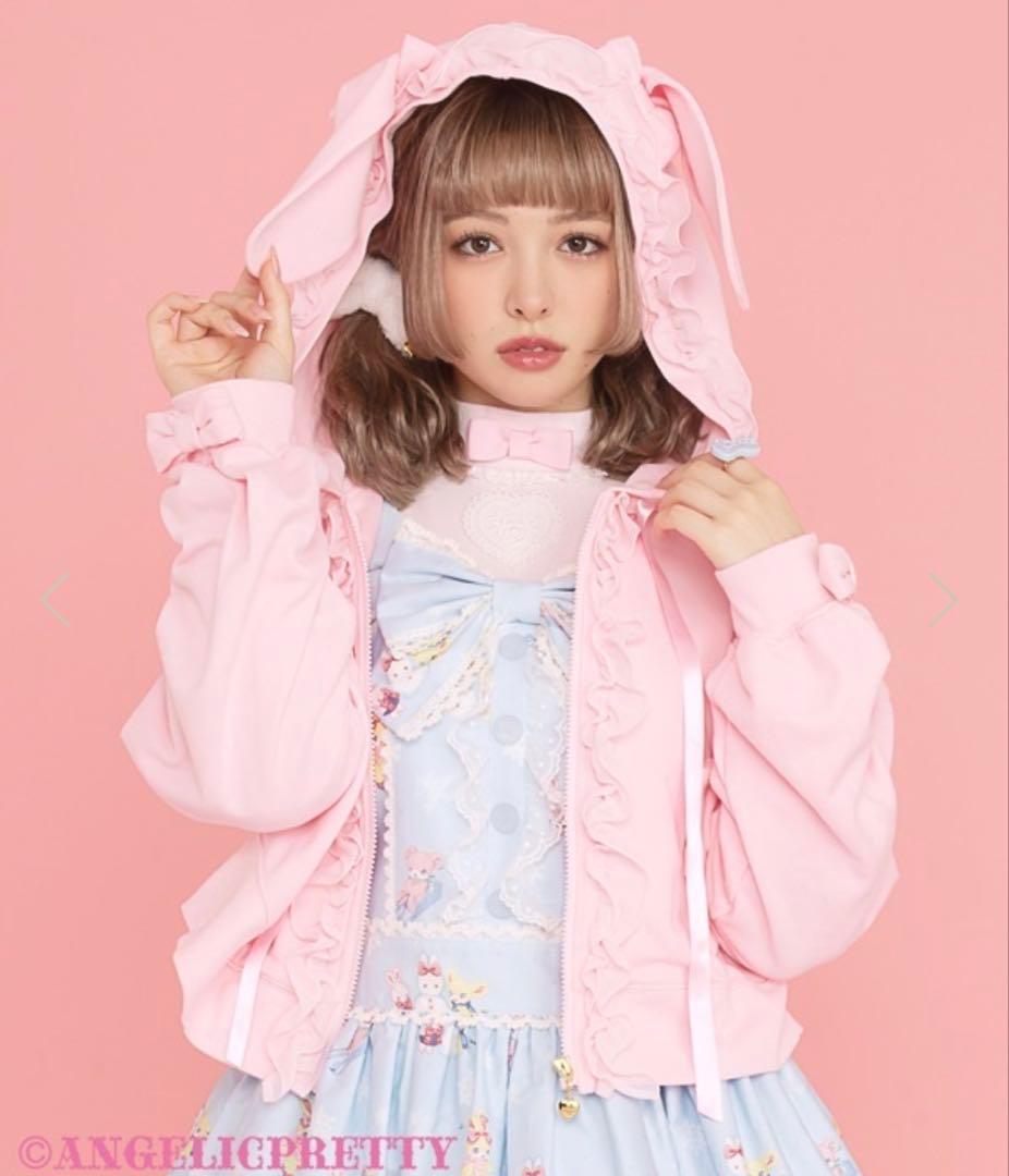 新品未使用♡アンジェリックプリティ♡うさみみフードパーカー♡ピンク♡ロリータ♡
