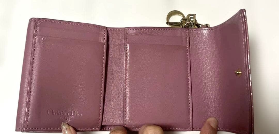 Dior ピンク 三つ折り財布