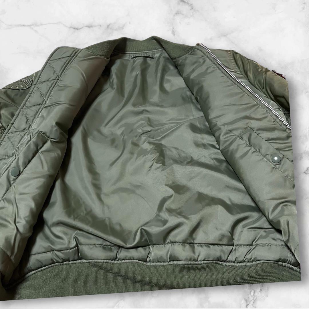 【美品】ALPHA INDUSTRIES フライトジャケットカーキMA-1￼ L