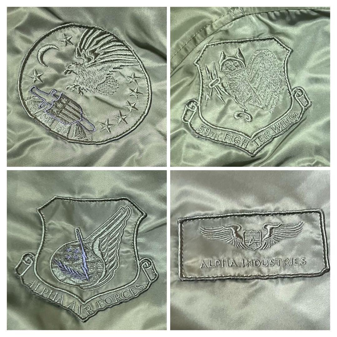 【美品】ALPHA INDUSTRIES フライトジャケットカーキMA-1￼ L