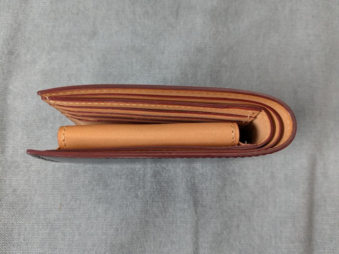 GANZO コードバン 二つ折り財布 小銭入れ付 美品 ダークブラウン