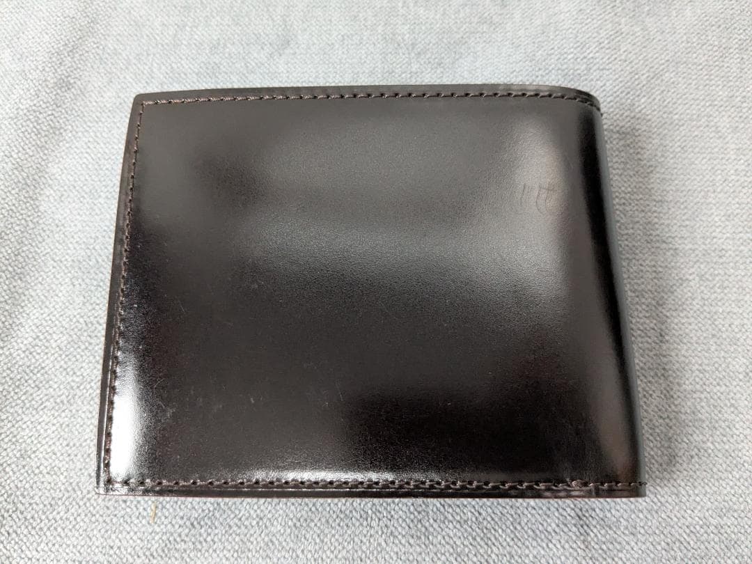 GANZO コードバン 二つ折り財布 小銭入れ付 美品 ダークブラウン