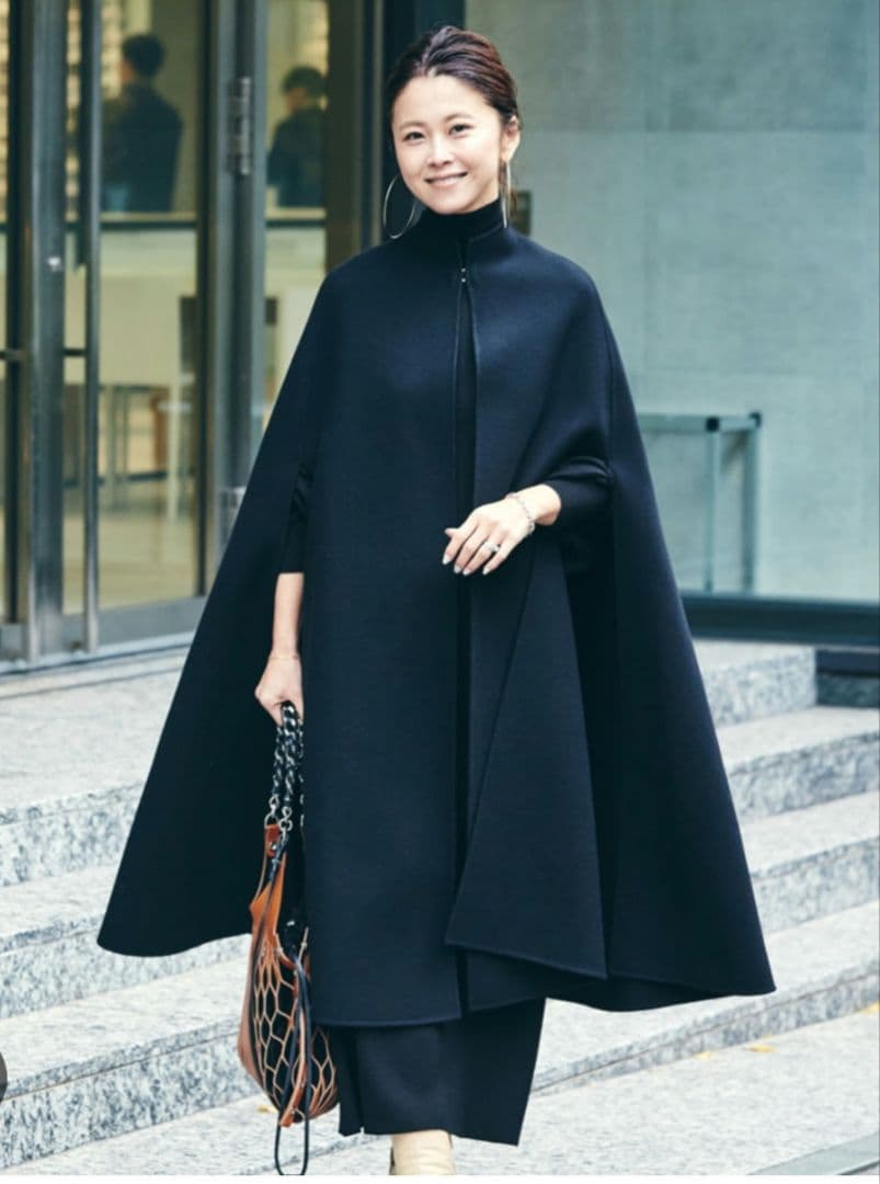 マディソンブルー　MADISONBLUE　ポンチョ　ケープ　コート　0 黒