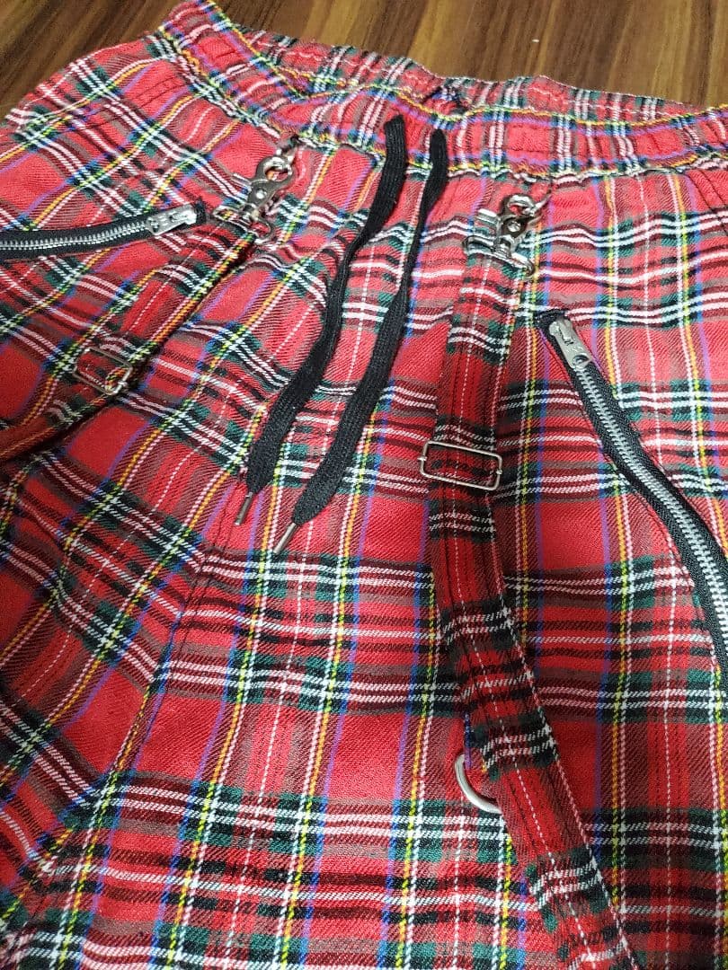 CIVARIZE 赤チェック柄サルエルパンツ 46