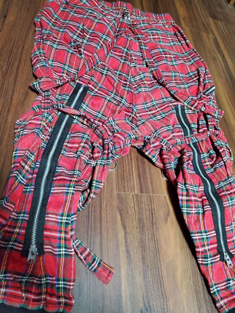 CIVARIZE 赤チェック柄サルエルパンツ 46