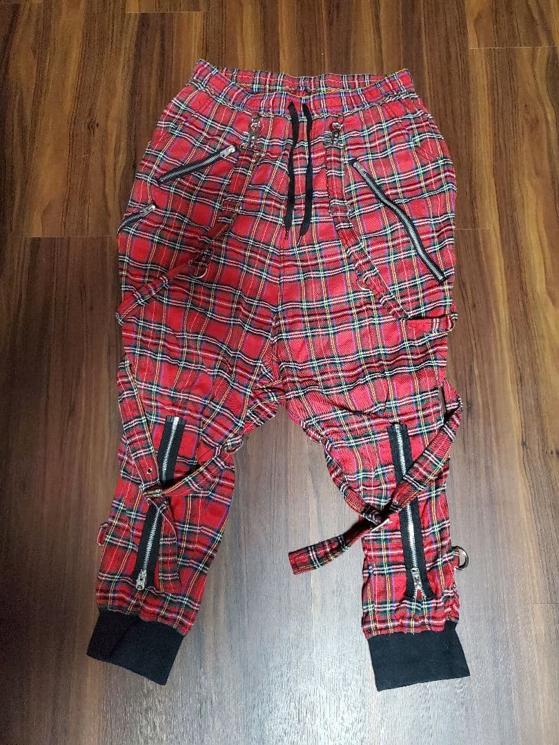 CIVARIZE 赤チェック柄サルエルパンツ 46