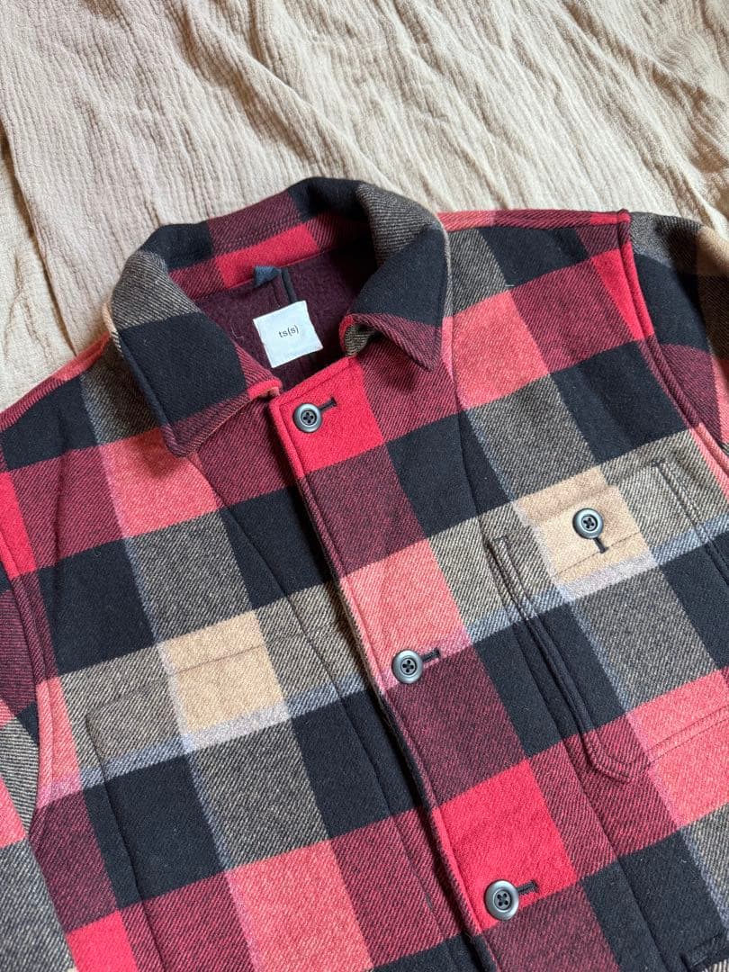 ts(s) エンジニアドガーメンツメンズチェックウールコート