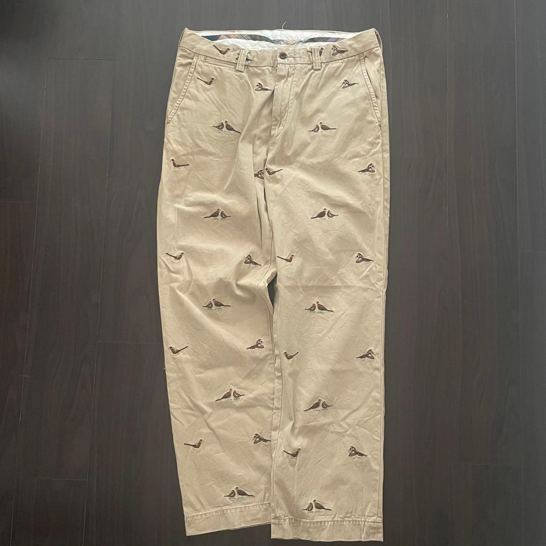 POLO RALPH LAUREN レア 珍品 鳥刺繍 ベージュ チノパン
