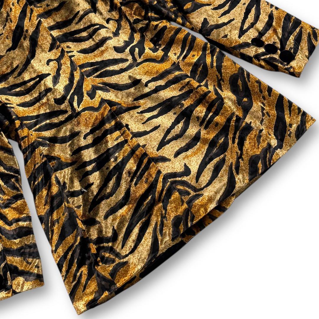 イヴサンローラン リブゴーシュ ベロア レオパード柄 ダブル ジャケット 42