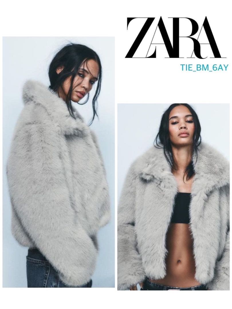 ZARA フェイクファーショートコート