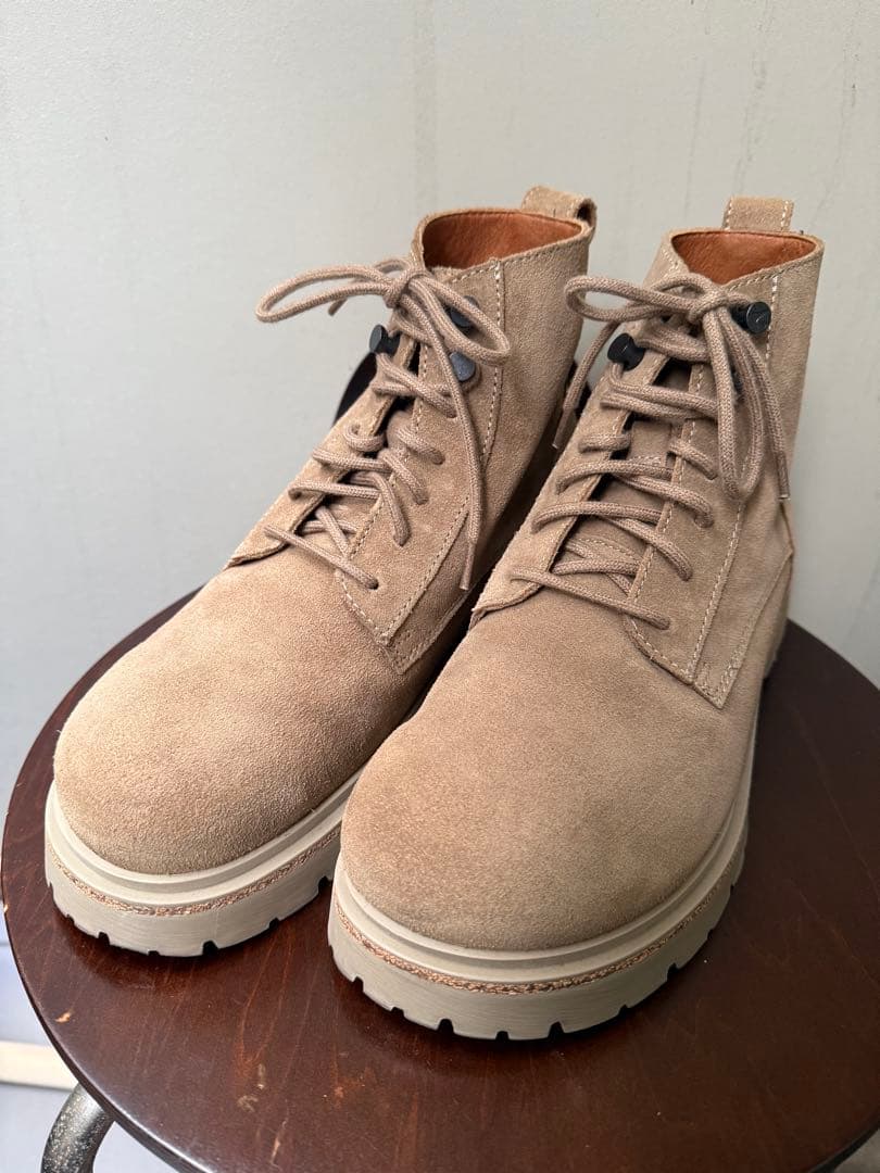 【26.0cm】ビルケンシュトック　スウェード　ブーツ　ベージュ