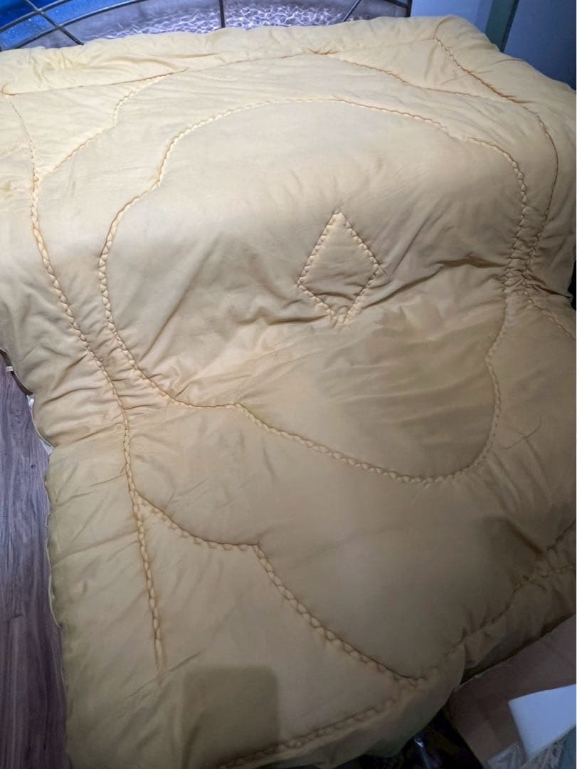 希少 掛布団 昭和レトロ 当時物 サテン インテリア ゴールド ビンテージ