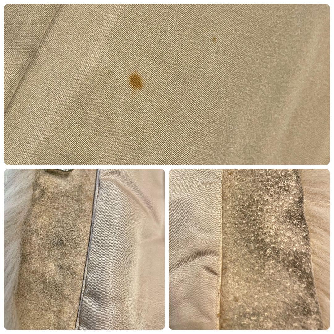 リアルファー 染めブルーフォックス ベージュ〜クリーム系 ハーフコート 13号