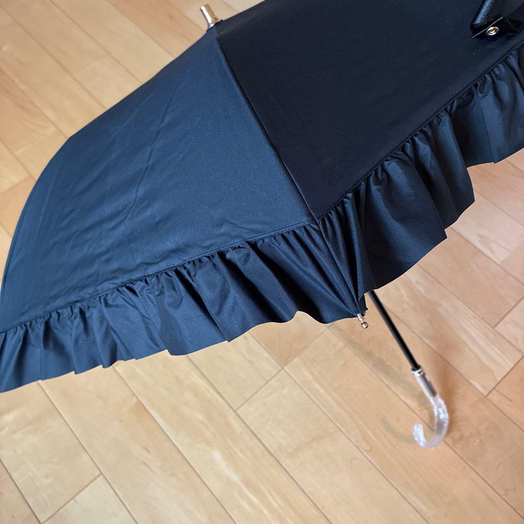 ジルスチュアート　ブラックフリル　晴雨兼用日傘