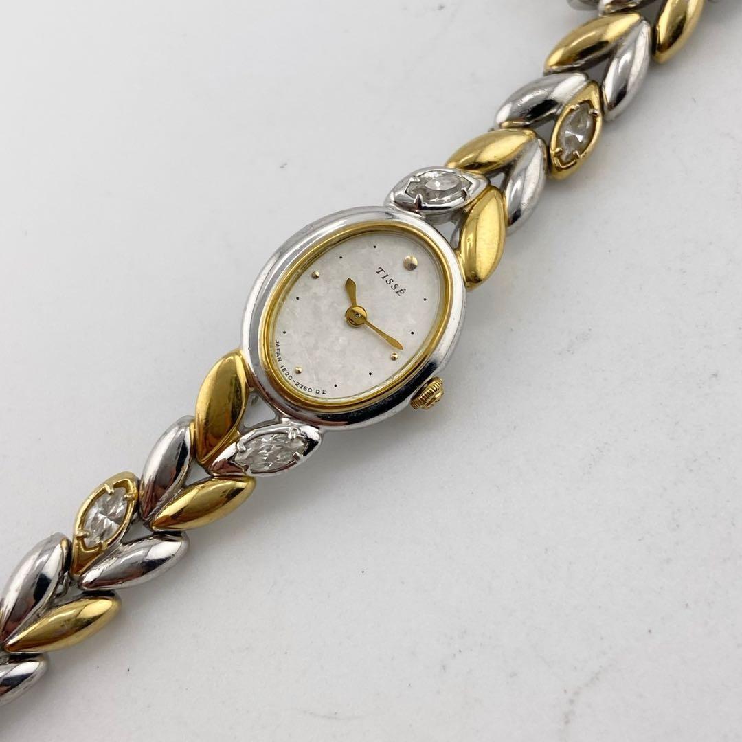 【稼働】SEIKO TISSE 石付き ブレスウォッチ 時計 レディース コンビ