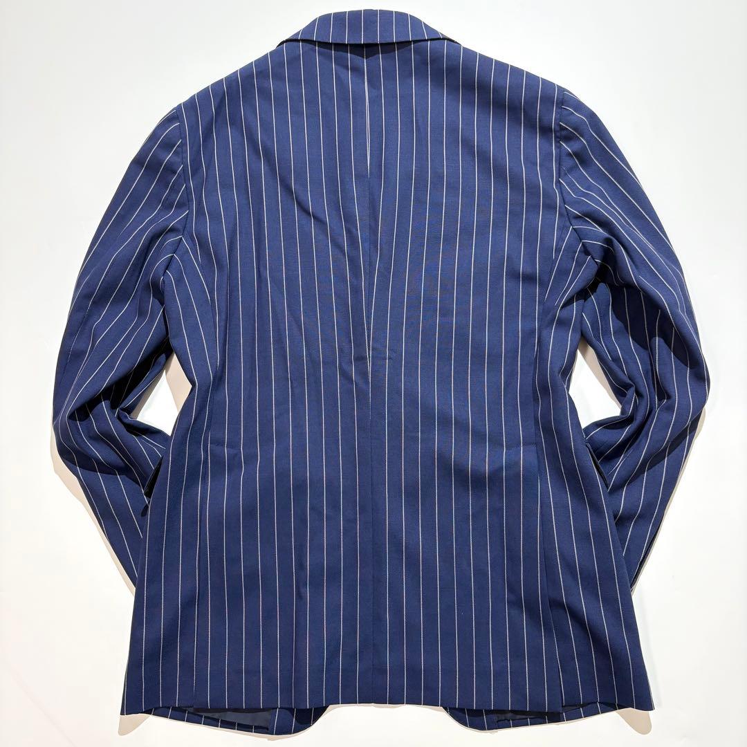 【美品】TAGLIATORE スーツ セットアップ ブルー ストライプ 46
