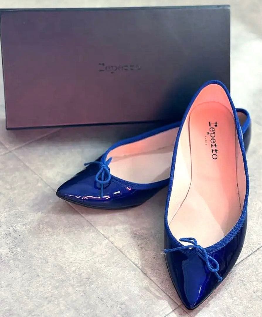 【美品】Repetto エナメル ポインテッドトゥ バレエシューズ