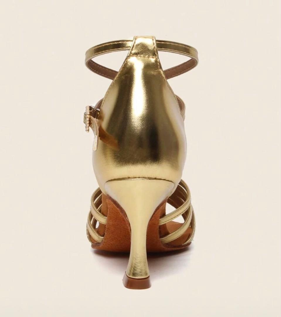 社交ダンス用 ゴールドダンスシューズ ダンスヒール
