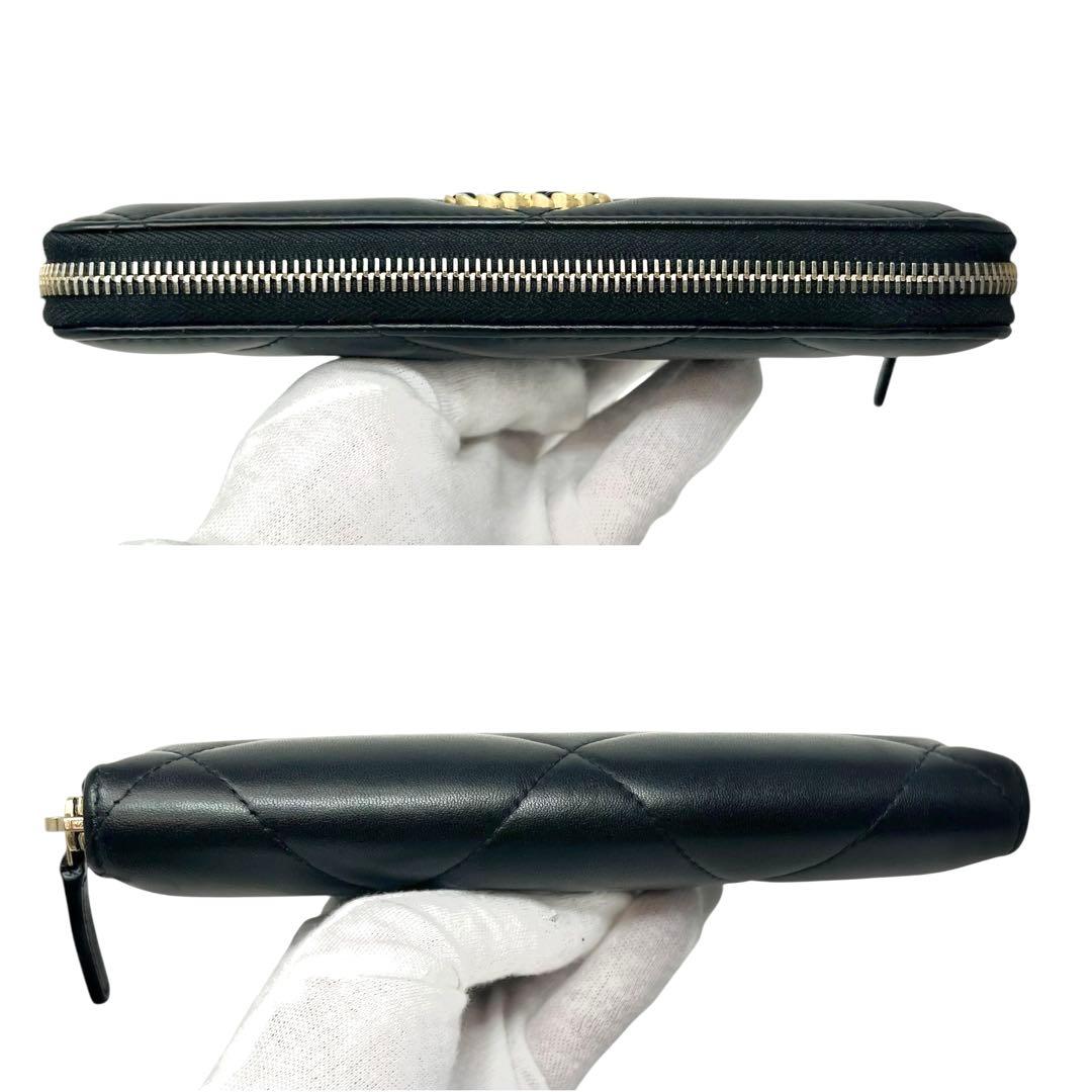 queenCHANEL シャネル 19 ディズヌフ ラウンドジップ長財布