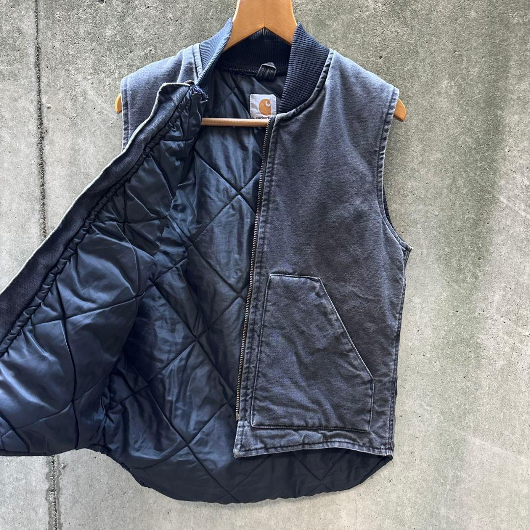 【超希少】carhartt ダックベスト 墨黒 腰ゴム