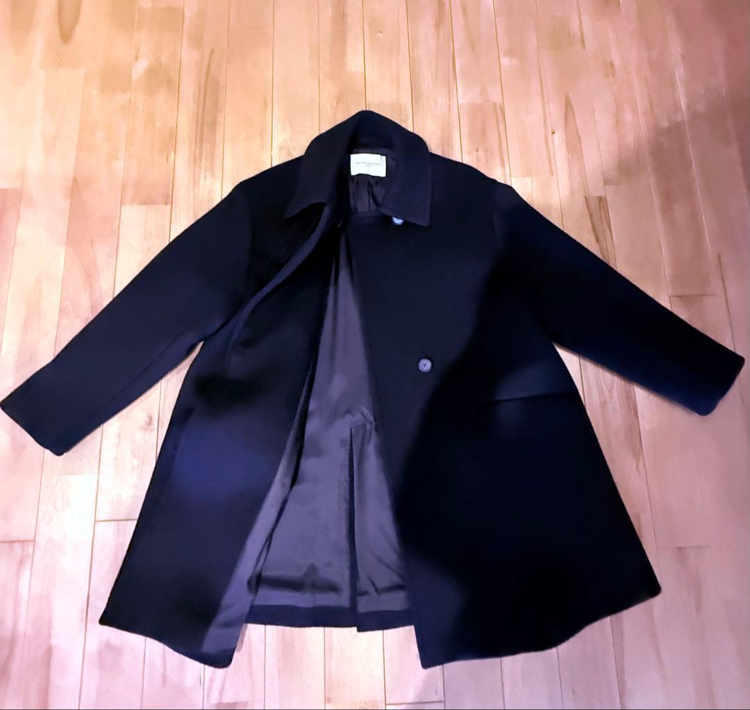 UNITED ARROWS ブラックウールミドルコート