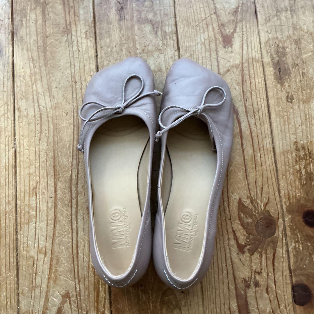 MM6 25cmリボンローヒールバレーシューズ