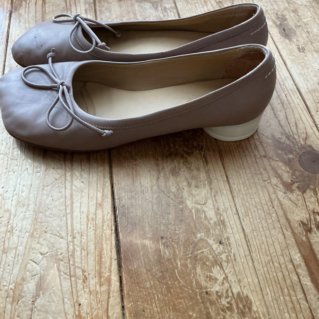 MM6 25cmリボンローヒールバレーシューズ