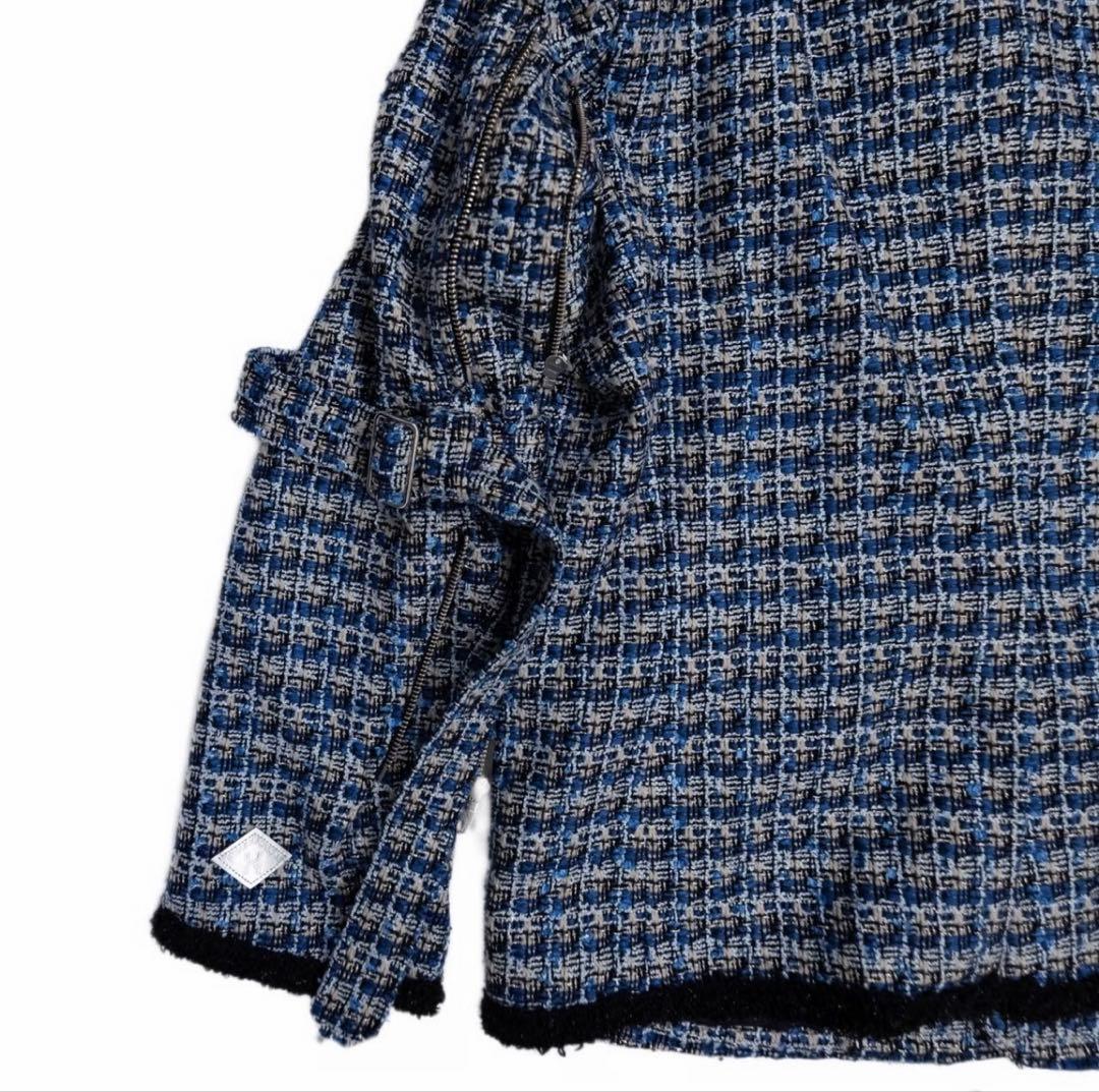 【定価12万】MIXED TWEED NO COLLAR BONDAGE JKT