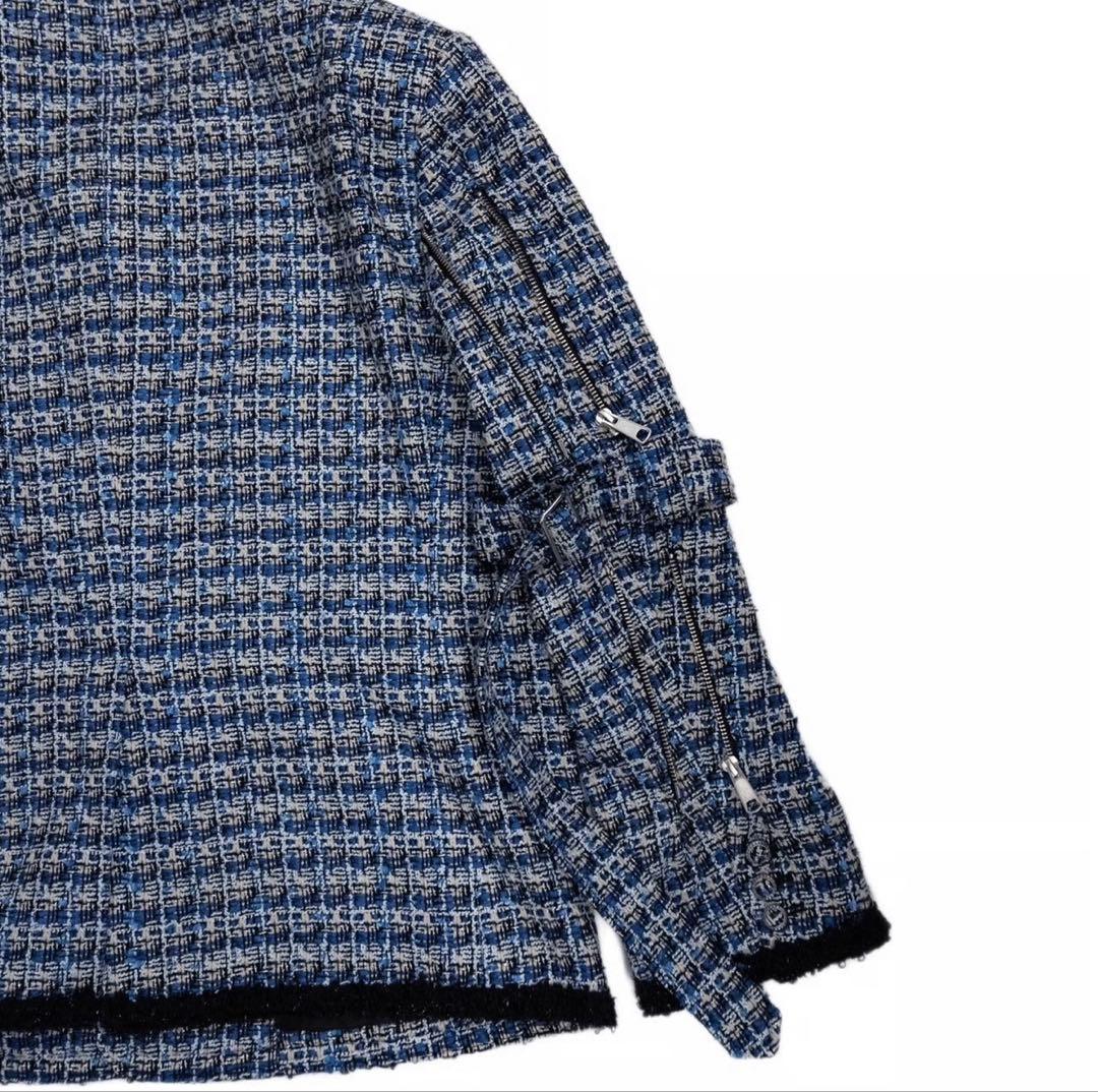 【定価12万】MIXED TWEED NO COLLAR BONDAGE JKT