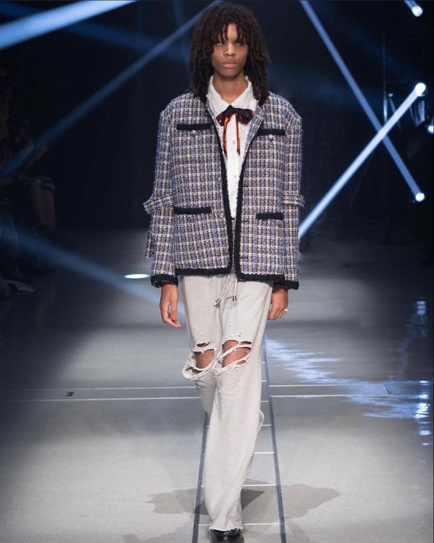 【定価12万】MIXED TWEED NO COLLAR BONDAGE JKT