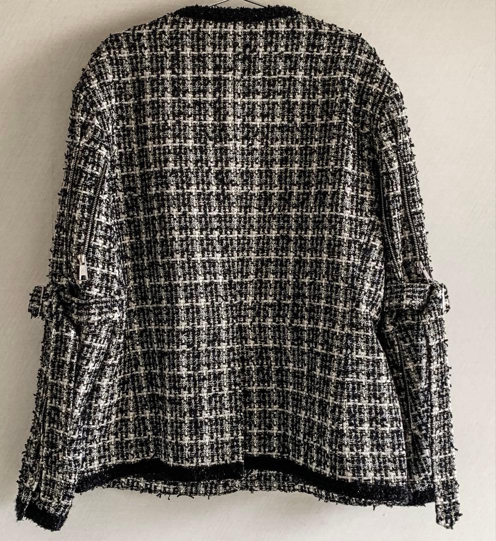 【定価12万】MIXED TWEED NO COLLAR BONDAGE JKT
