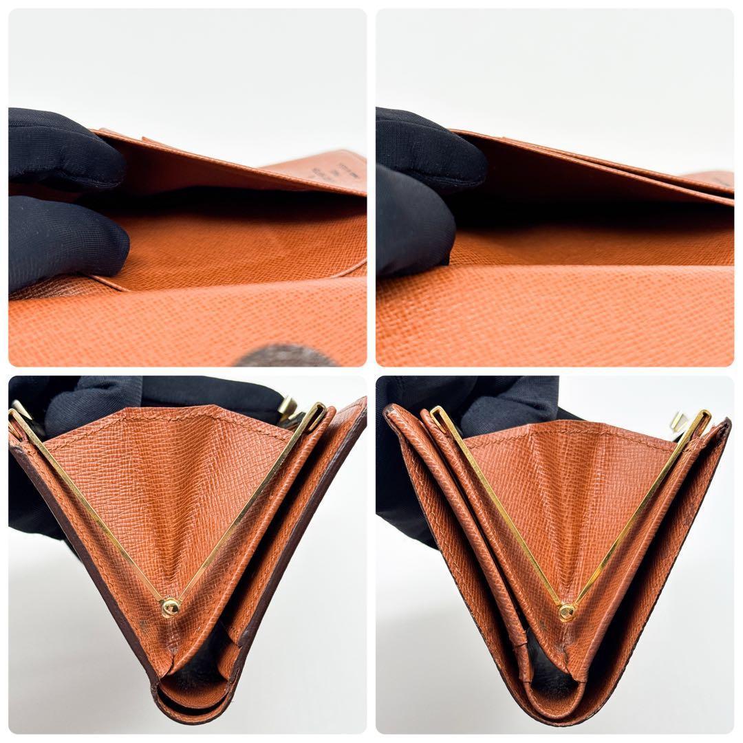 ルイヴィトン モノグラム ヴィエノワ 二つ折り 折り財布 がま口 ブラウン 茶色