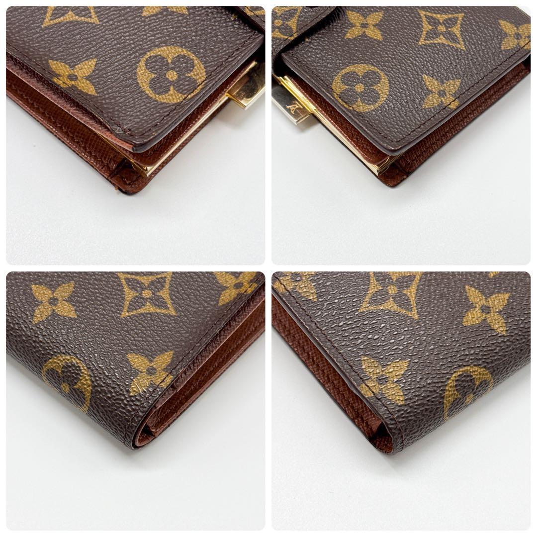 ルイヴィトン モノグラム ヴィエノワ 二つ折り 折り財布 がま口 ブラウン 茶色