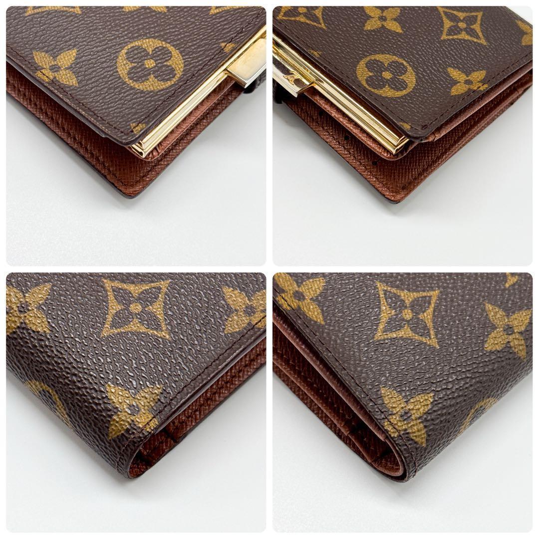 ルイヴィトン モノグラム ヴィエノワ 二つ折り 折り財布 がま口 ブラウン 茶色