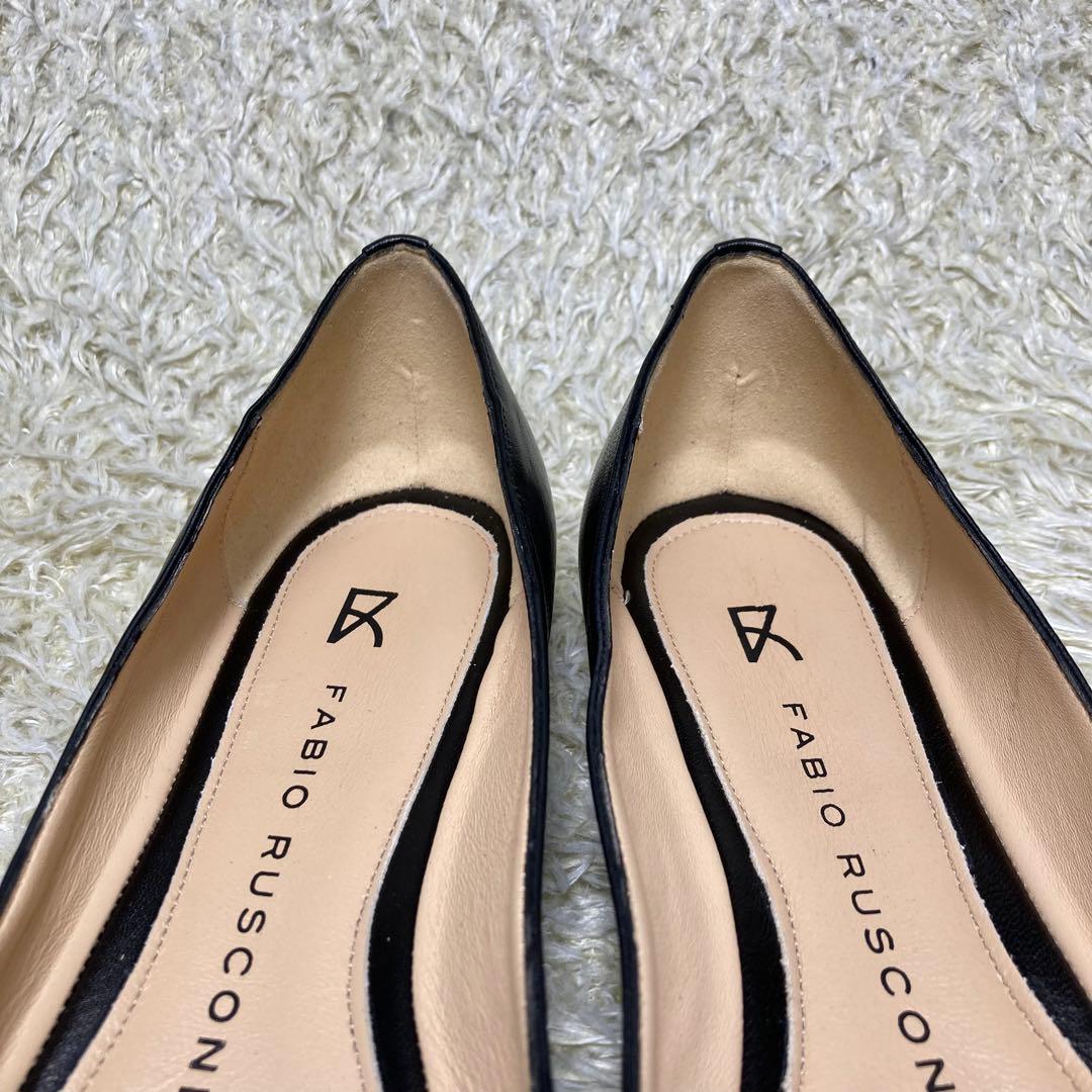 『未使用級』現行 ファビオルスコーニ フラットパンプス ブラック　レザー　39