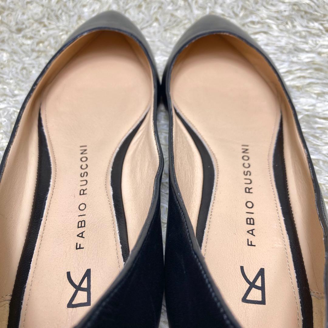 『未使用級』現行 ファビオルスコーニ フラットパンプス ブラック　レザー　39