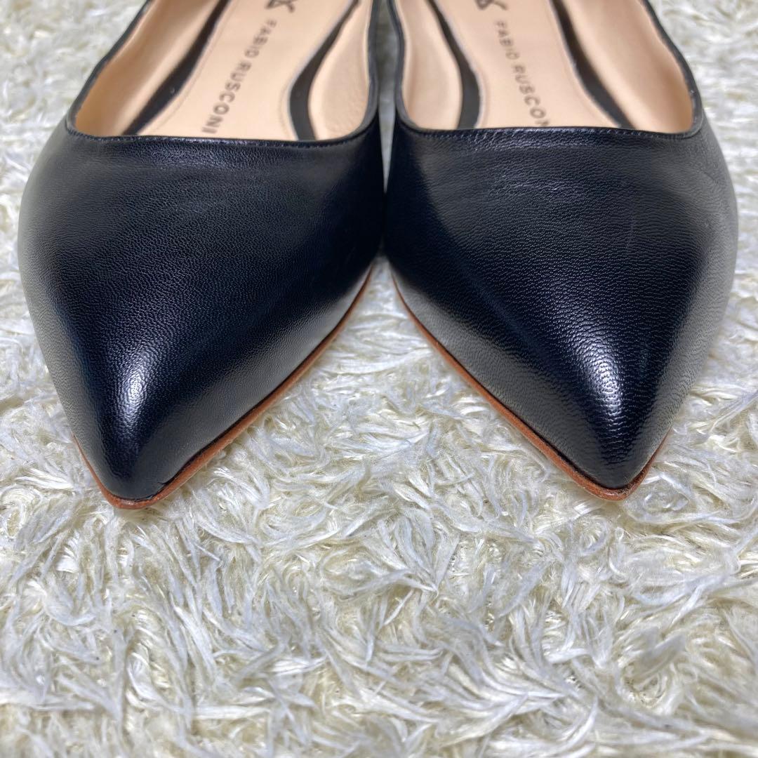 『未使用級』現行 ファビオルスコーニ フラットパンプス ブラック　レザー　39