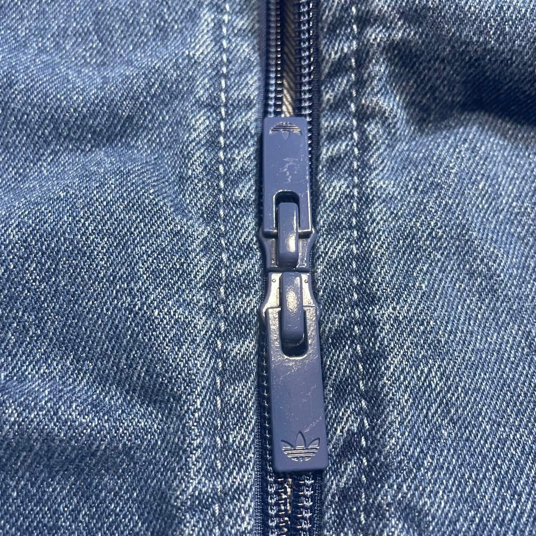 2XL✨ adidas デニム ファイヤーバード トラックジャケット ブルー 青